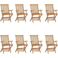 vidaXL Tuinstoelen 8 st inklapbaar massief teakhout