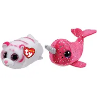 TY - Knuffel - Teeny Ty's - Tabor Tiger & Nelly Narhwal