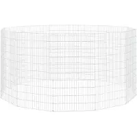 vidaXL Vrije uitloopverblijf voor dieren 12 panelen 54x100 cm gegalvaniseerd ijzer
