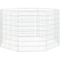 vidaXL Dierenverblijf 8 panelen 54x80 cm gegalvaniseerd ijzer