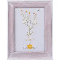 Clayre & Eef Fotolijst 10x15 cm Bruin Wit Hout Rechthoek Fotokader Bruin Fotokader