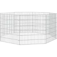 vidaXL Dierenverblijf 8 panelen 54x60 cm gegalvaniseerd ijzer