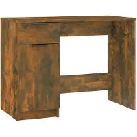 vidaXL Bureau, gerookt eikenfineer, 100x50x75 cm, houtvezelplaat