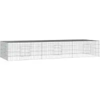 vidaXL Konijnenkooi met 3 panelen 325x109x54 cm gegalvaniseerd ijzer
