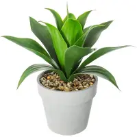 Atmosphera Kunstplant - Aloe Vera - in pot van cement - 34 cm - Kunstplanten