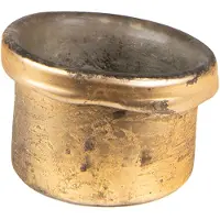 Clayre & Eef Theelichthouder Ø 8x6 cm Goudkleurig Glas Waxinelichthouder Goudkleurig Waxinelichthouder
