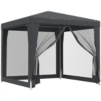 vidaXL Partytent met 4 mesh zijwanden 2,5x2,5 m HDPE antracietkleurig