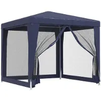 vidaXL Partytent met 4 gaaswanden, blauw, 2,5 x 2,5 m, HDPE
