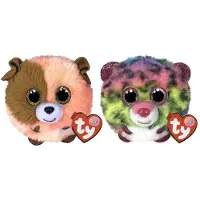TY - Knuffel - Teeny Puffies - Mandarin Dog & Dotty Leopard
