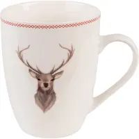 Clayre & Eef Mok 300 ml Beige Bruin Porselein Hert Theemok Beige Theemok