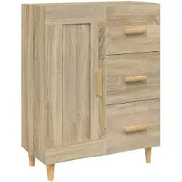 vidaXL Dressoir 69,5x34x90 cm bewerkt hout sonoma eikenkleurig