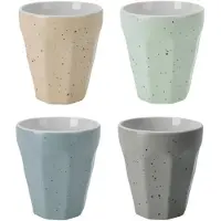 Excellent houseware Thee/koffie mokken set - 4x stuks - porselein - 250 ml - gekleurd - Bekers