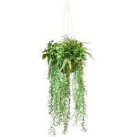 Kopu kunstplant bol met diverse hangplanten 80 cm -