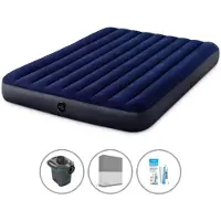 Intex Luchtbedset - 2-Persoons - 152 x 203 x 25 cm cm - Blauw + Accessoires