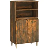 vidaXL Hoge kast 60x36x110 cm bewerkt hout gerookt eikenkleurig