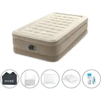 Intex luchtbedset - 1-Persoons - 99 x 191 x 46 cm - Beige - Met Ingebouwde pomp + Accessoires