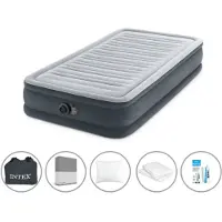 Intex Luchtbedset - 1-persoons - 99 X 191 X 33 Cm - Grijs - Met Ingebouwde Pomp + Accessoires