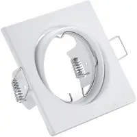 BES LED Spot Armatuur GU10 - Trion - GU10 Inbouwspot - Vierkant - Wit - Aluminium - Kantelbaar 80mm