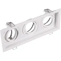 BES LED Spot Armatuur GU10 - Trion Kenan - GU10 Inbouwspot - Rechthoek - 3-lichts - Wit - Aluminium - Verdiept - Kantelbaar -