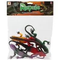 Bigbuy Speelgoed hagedissen dieren speelfiguren - set 4x stuks - kunststof - tussen 20-25 cm - kleuren mix