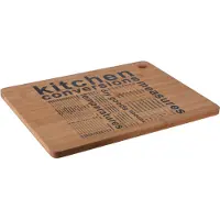 Excellent houseware Rechthoekige bamboe houten snijplank met print 40 x 30 cm - Snijplanken