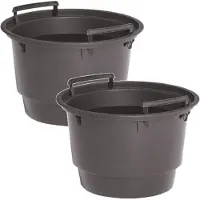 Prosperplast 2x Kunststof binnenpotten/inzetbakken voor bloempotten/plantenpotten 18 liter - Plantenpotten