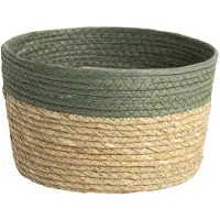 Gusta Jute opbergmand ø25x15cm groen