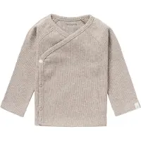 Noppies baby gemêleerde longsleeve Nanyuki taupe Bruin Jongens/Meisjes Katoen V-hals - maat 56