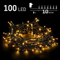 Emos Kerstverlichting buiten - 10 meter 100 LED - Warm Wit - Lichtsnoer - IP44 Stekker met timerfunctie - Kerstboomverlichting - geschikt voor binnen en buiten - kerstverlichting led