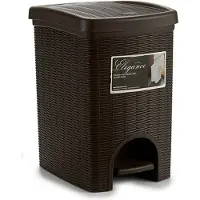 Stefanplast kleine afvalbak, 20 liter, met pedaal, geschikt voor bureau, keuken, badkamer. Antislip afvalbak, afmetingen: 31 x 27,5 x 39 cm (hoogte)