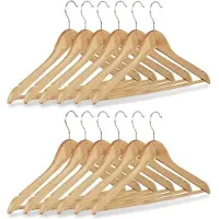 Relaxwonen - kledinghangers - kledinghangerset - hout - 12 stuks