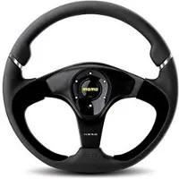 Momo Nero Steering Wheel 350 mm - Black Leather/Suede/Black Spokes