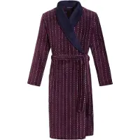 Pastunette Badjas heren fleece - luxe ochtendjas heren - bordeauxrood -