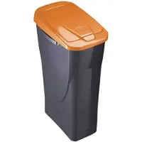 Bigbuy Rubbish bin Black/Orange polypropylene (15 L)