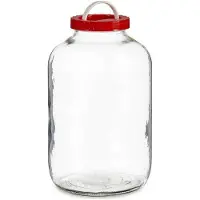 Vivalto Voedsel weck/opslag container/voorraadpot - glas - 8 liter - schroefdop - transparant - 20 x 33 cm