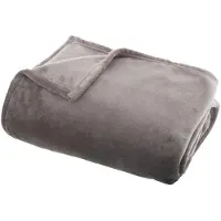Atmosphera Fleece deken/fleeceplaid grijs 130 x 180 cm polyester - Plaids