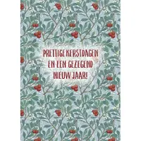 MajesticAlly Kerstkaart 'Prettige kerstdagen - besjes' 12 stuks met envelop