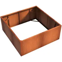 HetTuinstel.nl Cortenstaal plantenbak 200x200x80cm - Zonder bodem