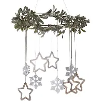 Ginger Ray - - Gouden hangdecoratie mistletoe, sneeuwvlokken en sterren