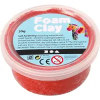 Creativ Company Foam Clay, zelfuithardende klei, rood, 35 gram