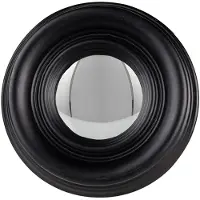 Clayre & Eef Spiegel Ø 21 cm Zwart Hout Rond Grote Spiegel Zwart Grote Spiegel