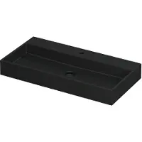 Ink United Wastafel 90x45cm Keramiek - 1 Kraangat - Mat Zwart - 8718835040710 - Rechthoekig - Wastafels, Meubelwastafels