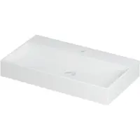 Ink United Wastafel 80x45cm Keramiek - 1 Kraangat - Mat Wit - 8718835078409 - Rechthoekig - Wastafels, Meubelwastafels