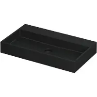 Ink United Wastafel 80x45cm Keramiek - Zonder Kraangat - Mat Zwart - 8718835078386 - Rechthoekig - Wastafels, Meubelwastafels