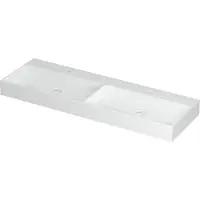 Ink United Wastafel 140x45cm Keramiek - Dubbel - 2 Kraangaten - Glans Wit - 8718835040307 - Rechthoekig - Wastafels, Meubelwastafels