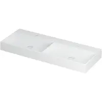 Ink United Wastafel 120x45cm Keramiek - Dubbel - 2 Kraangaten - Mat Wit - 8718835040451 - Rechthoekig - Wastafels, Meubelwastafels