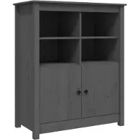 vidaXL Dressoir 83x41,5x100 cm massief grenenhout grijs