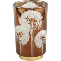 Ptmd collection PTMD Verdo Rond Windlicht - H20 x Ø12 cm - LED - Glas - Koper/Goud