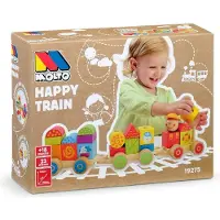 MOLTO Wooden Train Construction Game 38x9.50x7.50 Cm 23 Pieces Transparant Kinderen