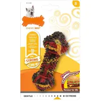 Nylabone Strong kauwbot met bacon cheeseburgersmaak - Voor Sterke Kauwers - Small - Geschikt voor kleine hondjes tot 11 kg - Small